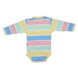 زیر دکمه دار آستین بلند نوزاد طرح راه راه زرافه به آوران Behavaran - فروشگاه سیسمونی نوزاد رامینا