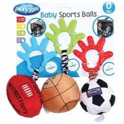 آویز کالسکه و کریر سه عددی طرح توپ پلی گرو Playgro - فروشگاه سیسمونی نوزاد رامینا