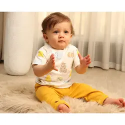 بلوز آستین کوتاه با شلوار طرح جوجه تیغی تیک تاک Tik Tak - فروشگاه سیسمونی نوزاد رامینا