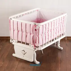 تخت گهواره ای نوزاد صورتی فندلی Fendely