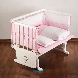 تخت گهواره ای نوزاد صورتی فندلی Fendely