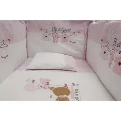 سرویس روتختی نوزاد طرح بند رخت صورتی بیبی فورلایف Baby4life