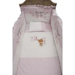 سرویس روتختی نوزاد طرح بند رخت صورتی بیبی فورلایف Baby4life