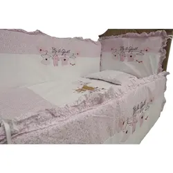 سرویس روتختی نوزاد طرح بند رخت صورتی بیبی فورلایف Baby4life