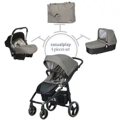 مجموعه چهار تکه کالسکه کریر ساک حمل و ساک لوازم کژوال پلی Casualplay - فروشگاه سیسمونی نوزاد رامینا