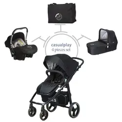 مجموعه چهار تکه کالسکه کریر ساک حمل و ساک لوازم کژوال پلی Casualplay - فروشگاه سیسمونی نوزاد رامینا