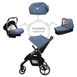 مجموعه چهار تکه کالسکه کریر ساک حمل و ساک لوازم کژوال پلی Casualplay - فروشگاه سیسمونی نوزاد رامینا