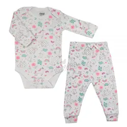 ست بادی آستین بلند و شلوار دخترانه سایز 0 تا 3 ماه ماماز پاپاز Mamas Papas - فروشگاه سیسمونی نوزاد رامینا