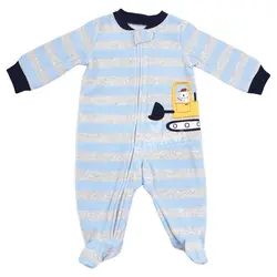 سرهمی پسرانه جورابدار راه راه طرح بیل مکانیکی کارترز Carters - فروشگاه سیسمونی نوزاد رامینا