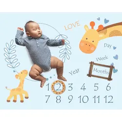 پارچه ماهگرد نوزاد طرح زرافه الپی کیدز LPKids - فروشگاه سیسمونی نوزاد رامینا