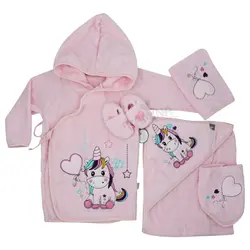 ست حوله نوزادی 5 تکه دخترانه یونیکورن مادرکر Mothercare - فروشگاه سیسمونی نوزاد رامینا