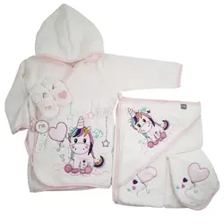 ست حوله نوزادی 5 تکه دخترانه یونیکورن مادرکر Mothercare - فروشگاه سیسمونی نوزاد رامینا