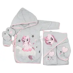 ست حوله نوزادی 5 تکه دخترانه اسب تک شاخ مادرکر Mothercare - فروشگاه سیسمونی نوزاد رامینا