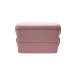 ظرف غذای گیاهی بامبو 2 طبقه با قاشق و چنگال لانچ باکس Lunch Box - فروشگاه سیسمونی نوزاد رامینا