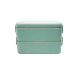 ظرف غذای گیاهی بامبو 2 طبقه با قاشق و چنگال لانچ باکس Lunch Box - فروشگاه سیسمونی نوزاد رامینا
