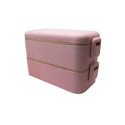 ظرف غذای گیاهی بامبو 2 طبقه با قاشق و چنگال لانچ باکس Lunch Box - فروشگاه سیسمونی نوزاد رامینا