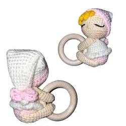 عروسک جغجغه ای بافتنی - فروشگاه سیسمونی نوزاد رامینا