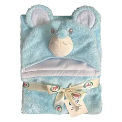 پتو دورپیچ کلاه دار عروسکی نوزاد طرح موش ایس ایز Isiz - فروشگاه سیسمونی نوزاد رامینا