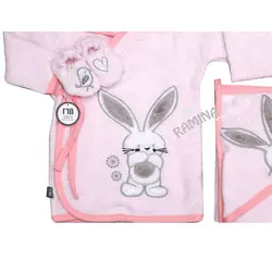 ست حوله نوزادی 5 تکه دخترانه طرح خرگوش و جوجه مادرکر Mothercare - فروشگاه سیسمونی نوزاد رامینا