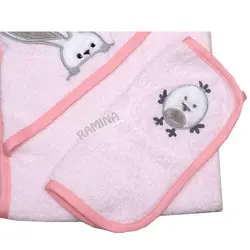 ست حوله نوزادی 5 تکه دخترانه طرح خرگوش و جوجه مادرکر Mothercare - فروشگاه سیسمونی نوزاد رامینا