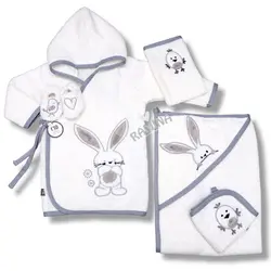 ست حوله نوزادی 5 تکه دخترانه طرح خرگوش و جوجه مادرکر Mothercare - فروشگاه سیسمونی نوزاد رامینا