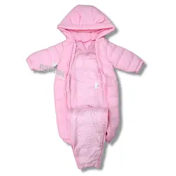 کاپشن سرهمی کلاه دار نوزادی دخترانه صورتی طرح خرس - فروشگاه سیسمونی نوزاد رامینا