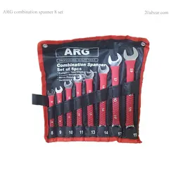 مجموعه 8 عددی آچار یک سر رینگی روکش دار ARG