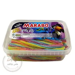 پاستیل پیچشی شکری نواری میوه ای 900 گرمی مارابو