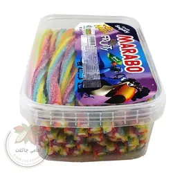 پاستیل پیچشی شکری نواری میوه ای 900 گرمی مارابو