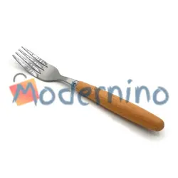 چنگال میوه خوری استیل دسته چوبی
