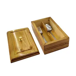 جای قاشق و چنگال چوبی کلاسیک