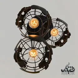 لوستر آویز مدرن سه شعله کره زمین کد 1223 مشکی SHJ