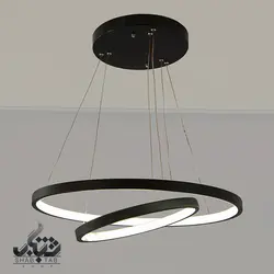 لوستر آویز LED حلقه ای 60 وات مشکی کد 6312