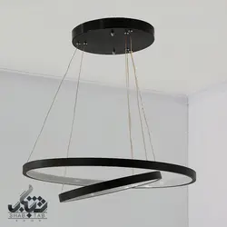 لوستر آویز LED حلقه ای 60 وات مشکی کد 6312