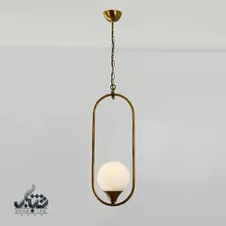 لوستر آویز مدرن تک شعله بیضی حباب دار آنتیک SHJ
