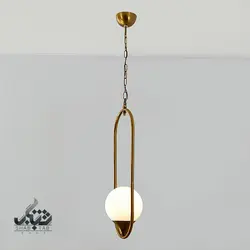 لوستر آویز مدرن تک شعله بیضی حباب دار آنتیک SHJ