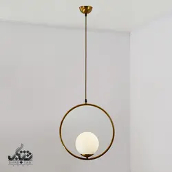 لوستر آویز مدرن تک شعله دایره حباب دار آنتیک SHJ