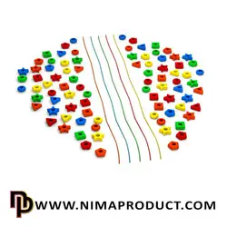 خرید بازی فکری نخ و مهره رنگی رنگی 100 تایی - نیما پروداکت