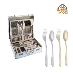 سرویس قاشق و چنگال استیل 138 پارچه 24 نفره دلمونتی مدل DL1300