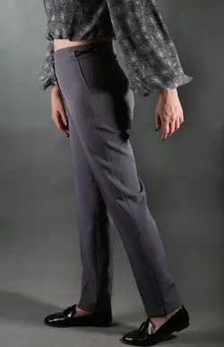 شلوار پارچه ای زنانه خاکستری کد 5066