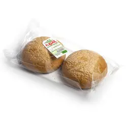 نان همبرگر کنجدی چاودار بامیکا