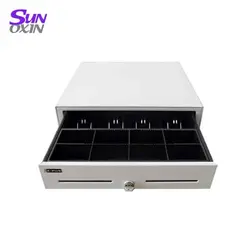 كشو پول چهار خانه سفيد E-POS ECH 410 RJ11 بدون زنگ - فروشگاه سان اکسین