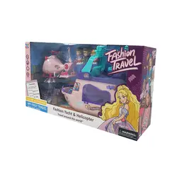 ست عروسك به همراه كشتي تفريحي و هليكوپتر