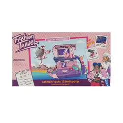 ست عروسك به همراه كشتي تفريحي و هليكوپتر