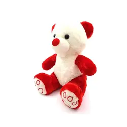 عروسک پولیشی خرس قرمز سفید کف پا پنجه