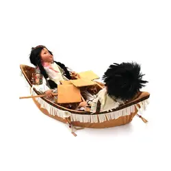 سرخ پوست با قایق