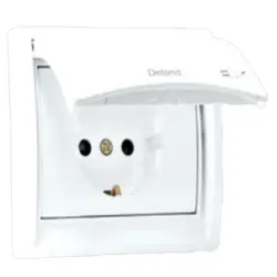 پریز برق ارت محافظ دار IP44 دلند طرح بارانی توکار آریا - برق تولز