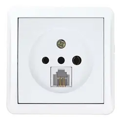 پریز تلفن دو منظوره پارت الکتریک مدل شهاب روکار