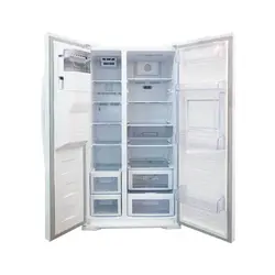 یخچال فریزر هوم بار الکترواستیل مدل ES51 ساید بای ساید طرح سفید چرمی با یخساز اتوماتیک