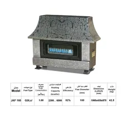 بخاری شومینه گازی 16000 جهان افروز مدل JAF-160